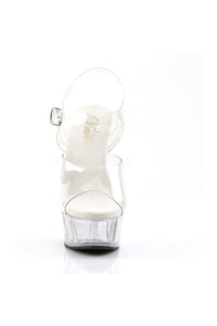 Pleaser DELIGHT-608 Platform Sandal in Clear Vinyl