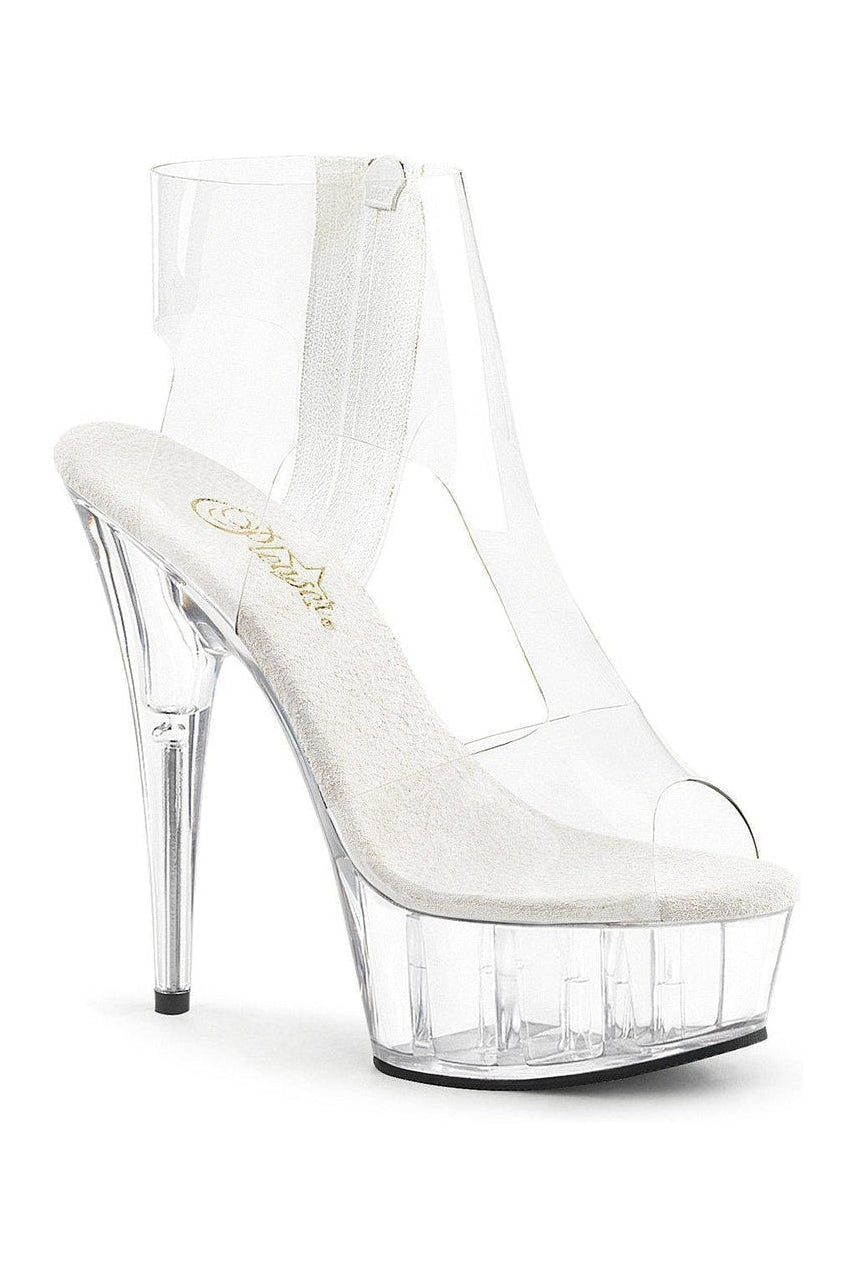 DELIGHT-633 Platform Sandal | Clear Vinyl-Sandals-Pleaser-SEXYSHOES.COM