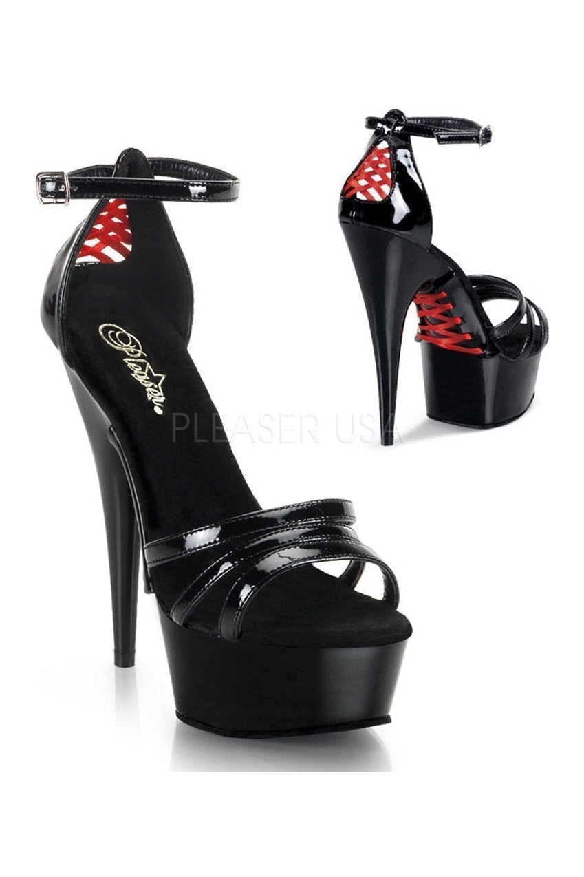Pleaser DELIGHT-662 Platform Sandal in Black Patent from SexyShoes.com