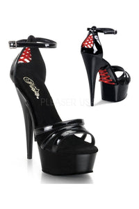 Pleaser DELIGHT-662 Platform Sandal in Black Patent from SexyShoes.com