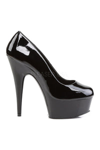 Pleaser DELIGHT-685 Platform Pump in Black Patent