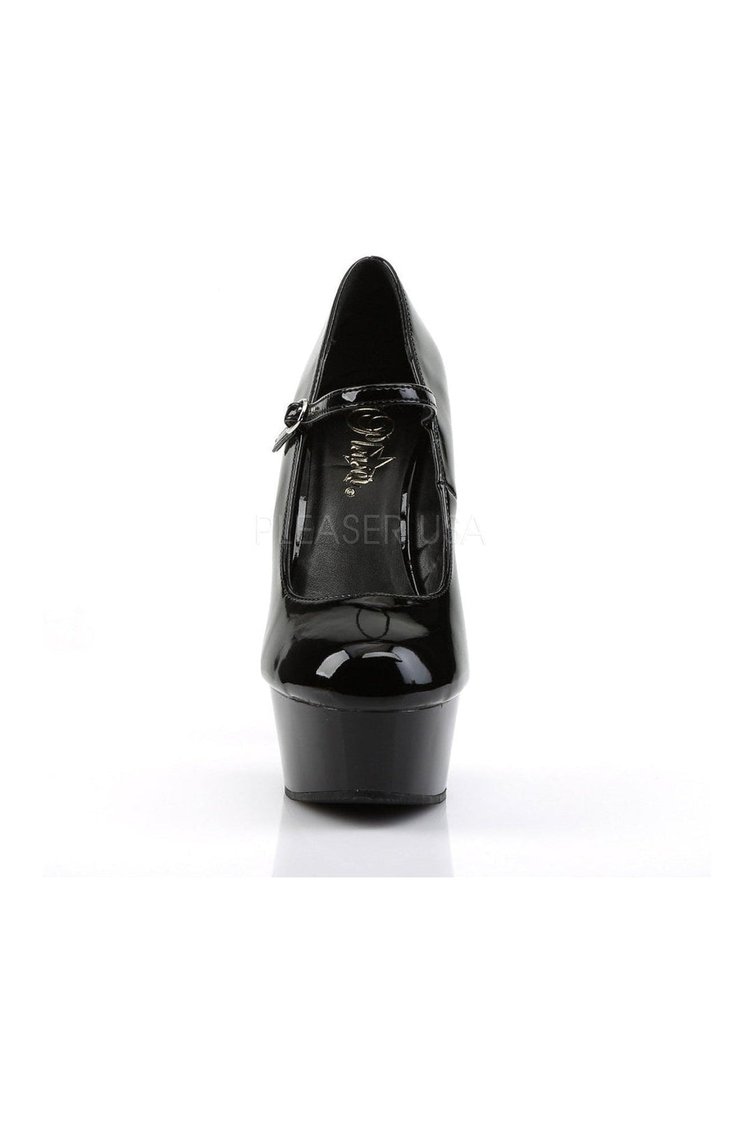 Pleaser DELIGHT-687 Platform Pump in Black Patent