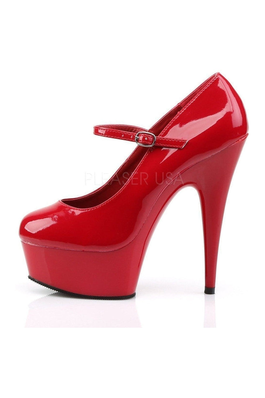 Pleaser DELIGHT-687 Platform Pump in Red Patent