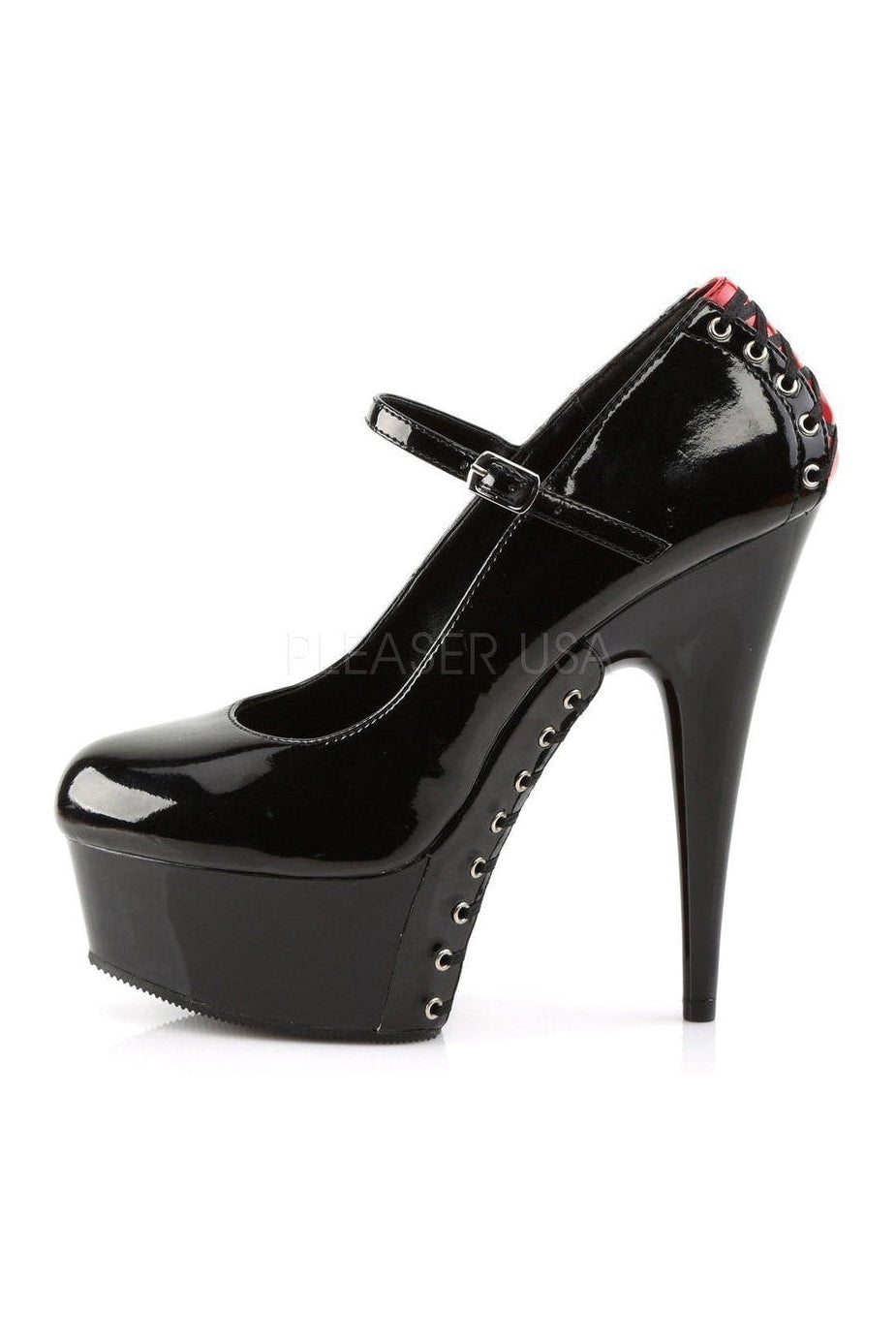 Pleaser DELIGHT-687FH Platform Pump in Black Patent