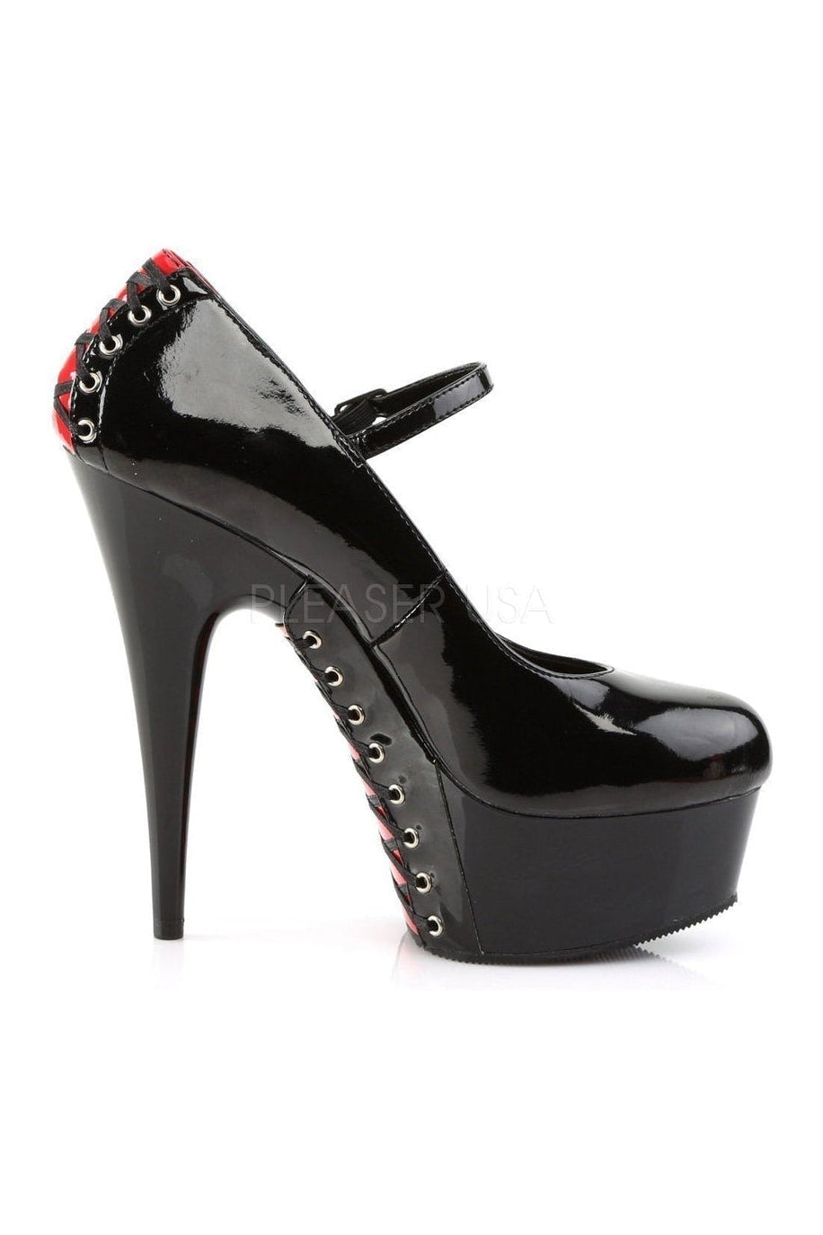 Pleaser DELIGHT-687FH Platform Pump in Black Patent