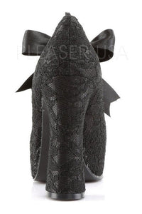 Demonia DEMON-11  Platform Pump in Black Satin