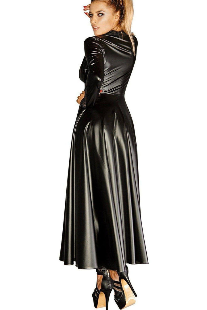 Divalicious Long Fetish Coat Gown-Noir Handmade-SEXYSHOES.COM