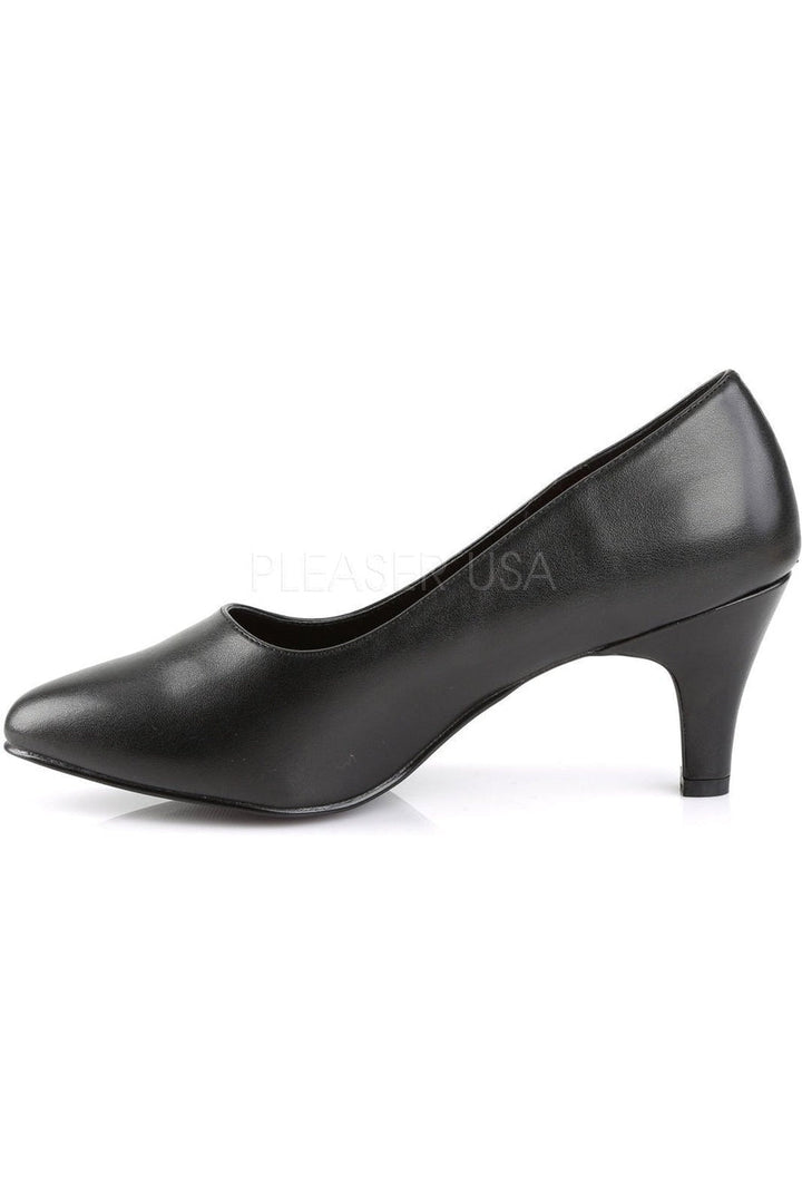 DIVINE-420 Pump | Black Faux Leather-Pleaser Pink Label-Pumps-SEXYSHOES.COM