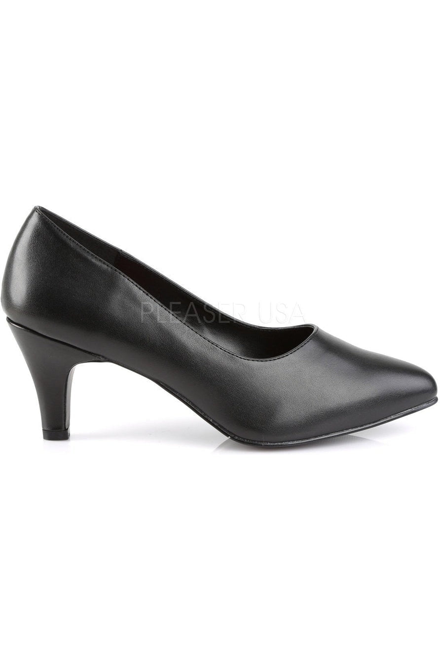 DIVINE-420 Pump | Black Faux Leather-Pleaser Pink Label-Pumps-SEXYSHOES.COM