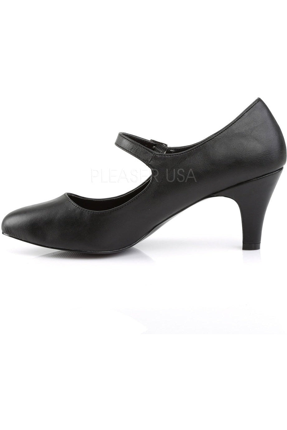 Pleaser Pink Label DIVINE-440 Pump in Black Faux Leather