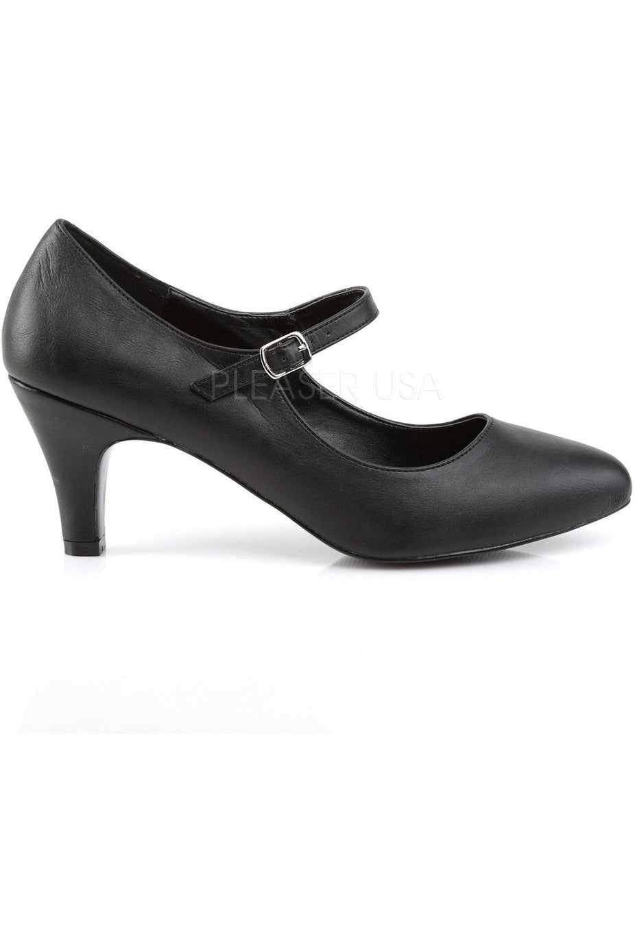 Pleaser Pink Label DIVINE-440 Pump in Black Faux Leather