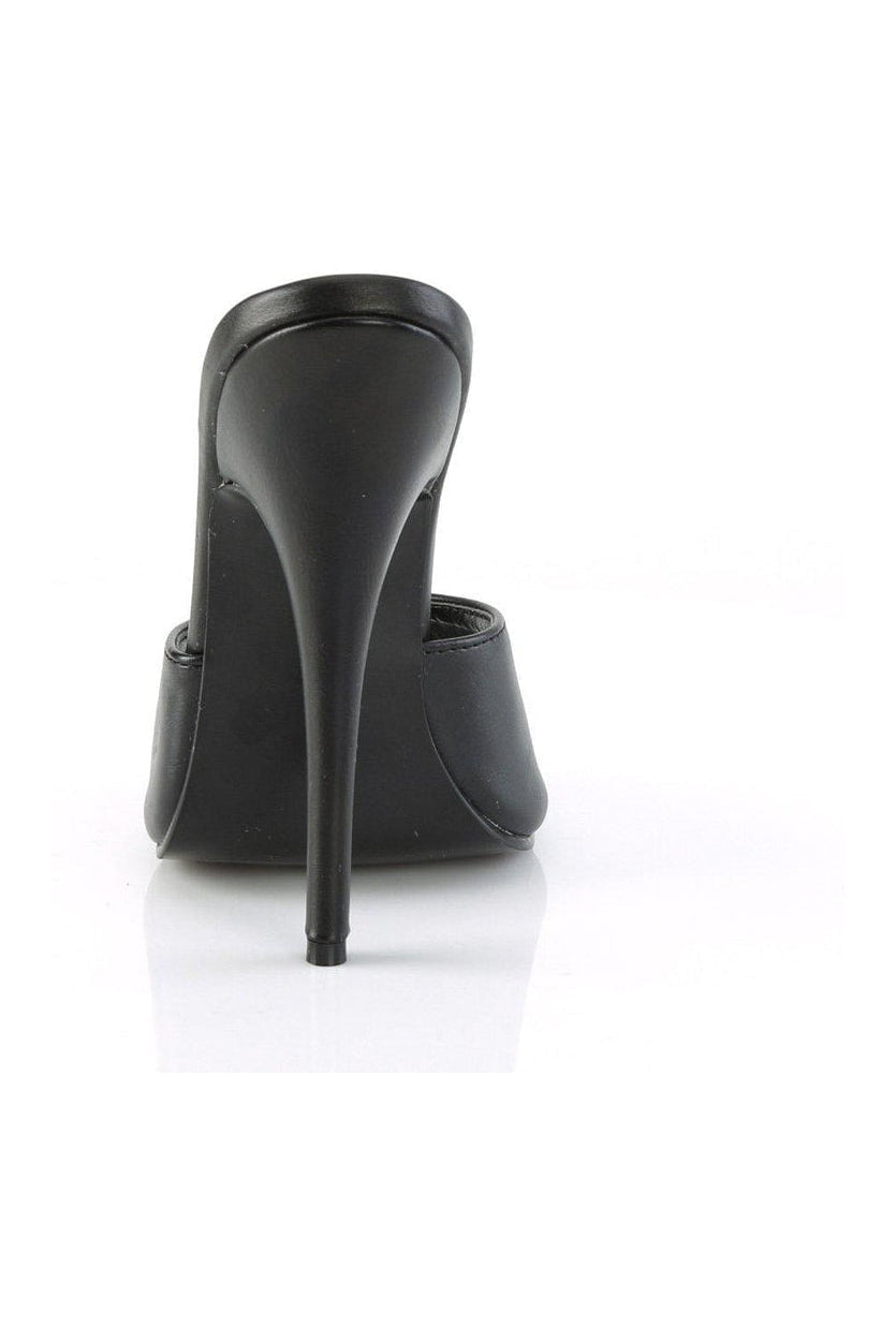 DOMINA-101 Slide | Black Faux Leather-Slides- Stripper Shoes at SEXYSHOES.COM