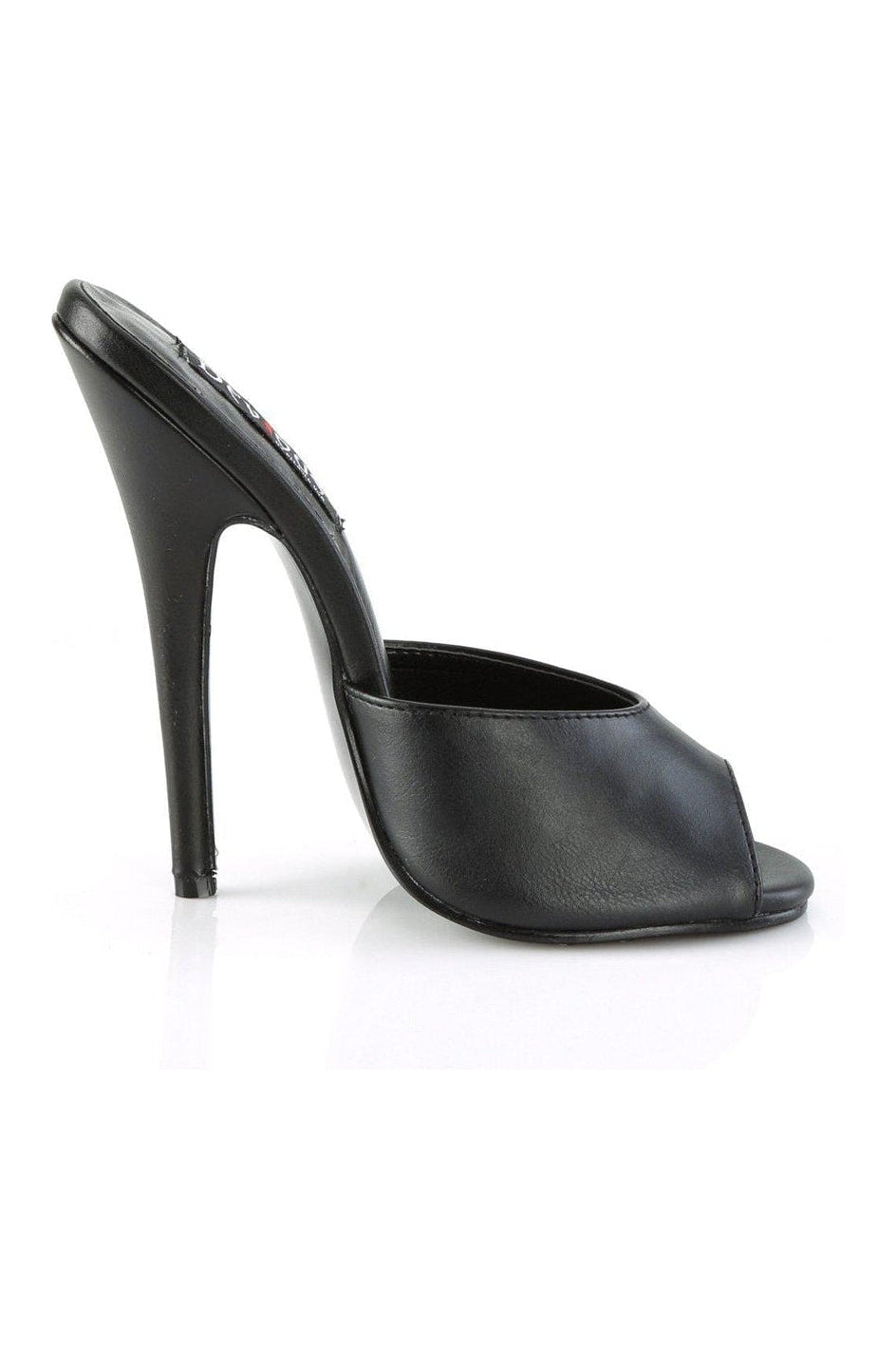 DOMINA-101 Slide | Black Faux Leather-Slides- Stripper Shoes at SEXYSHOES.COM
