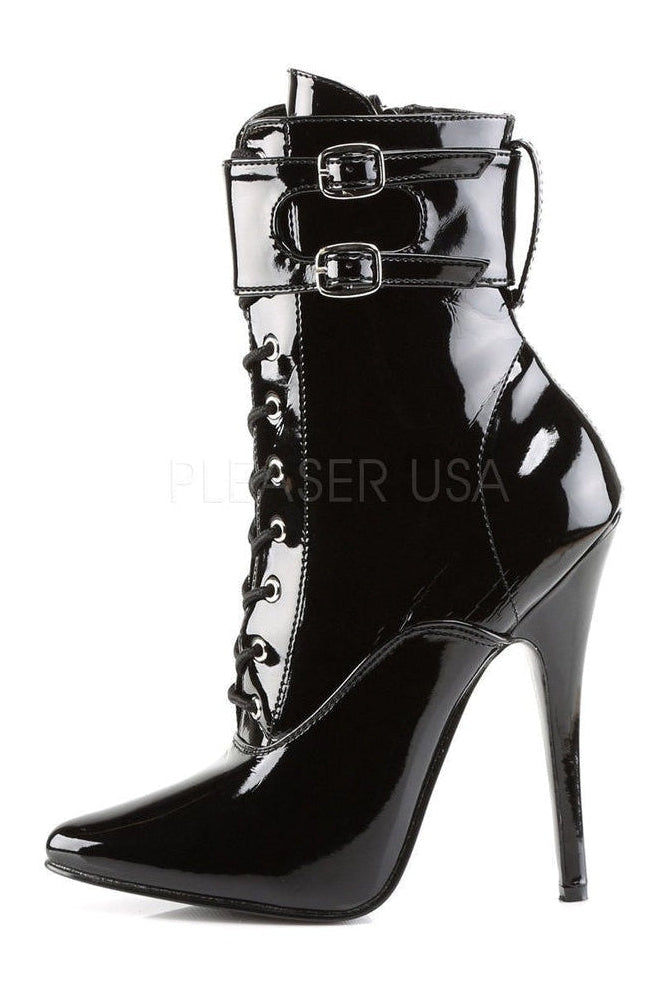 DOMINA-1023 Ankle Boot | Black Patent-Ankle Boots- Stripper Shoes at SEXYSHOES.COM