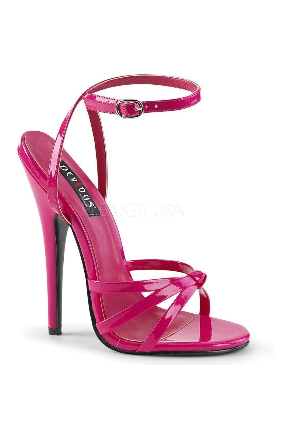 DOMINA-108 Sandal | Fuchsia Patent-Sandals- Stripper Shoes at SEXYSHOES.COM