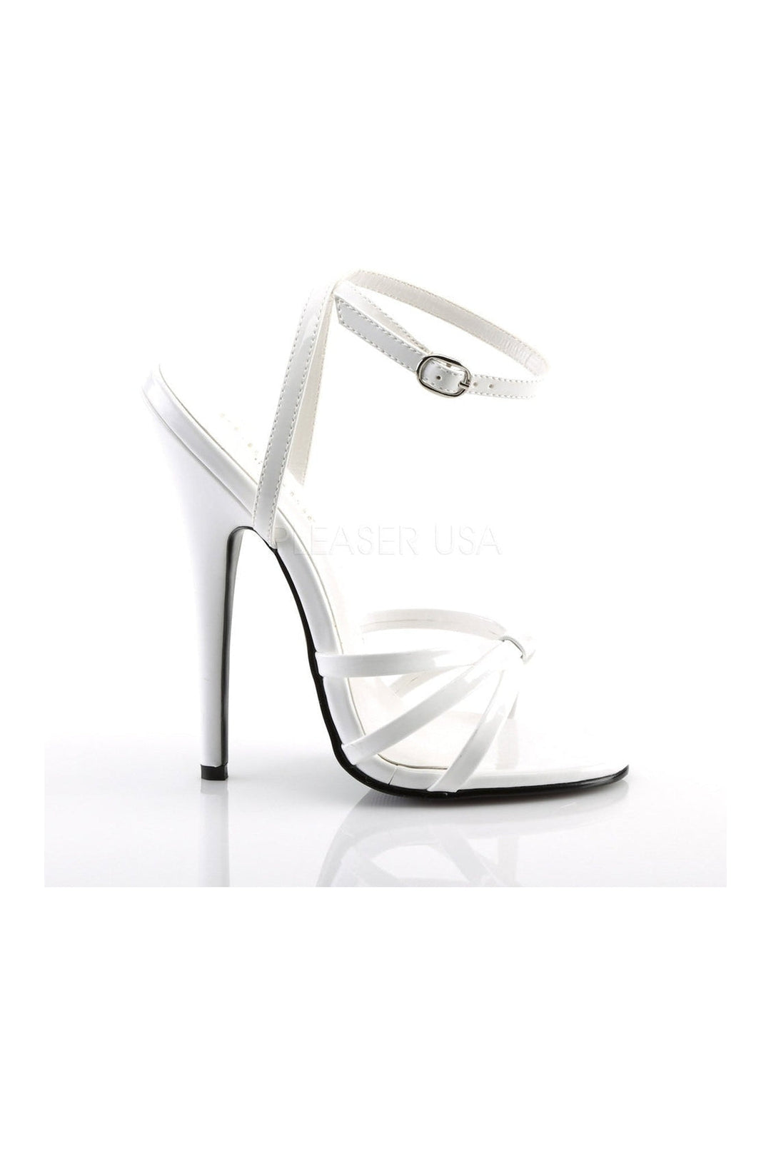 DOMINA-108 Sandal | White Patent-Sandals- Stripper Shoes at SEXYSHOES.COM