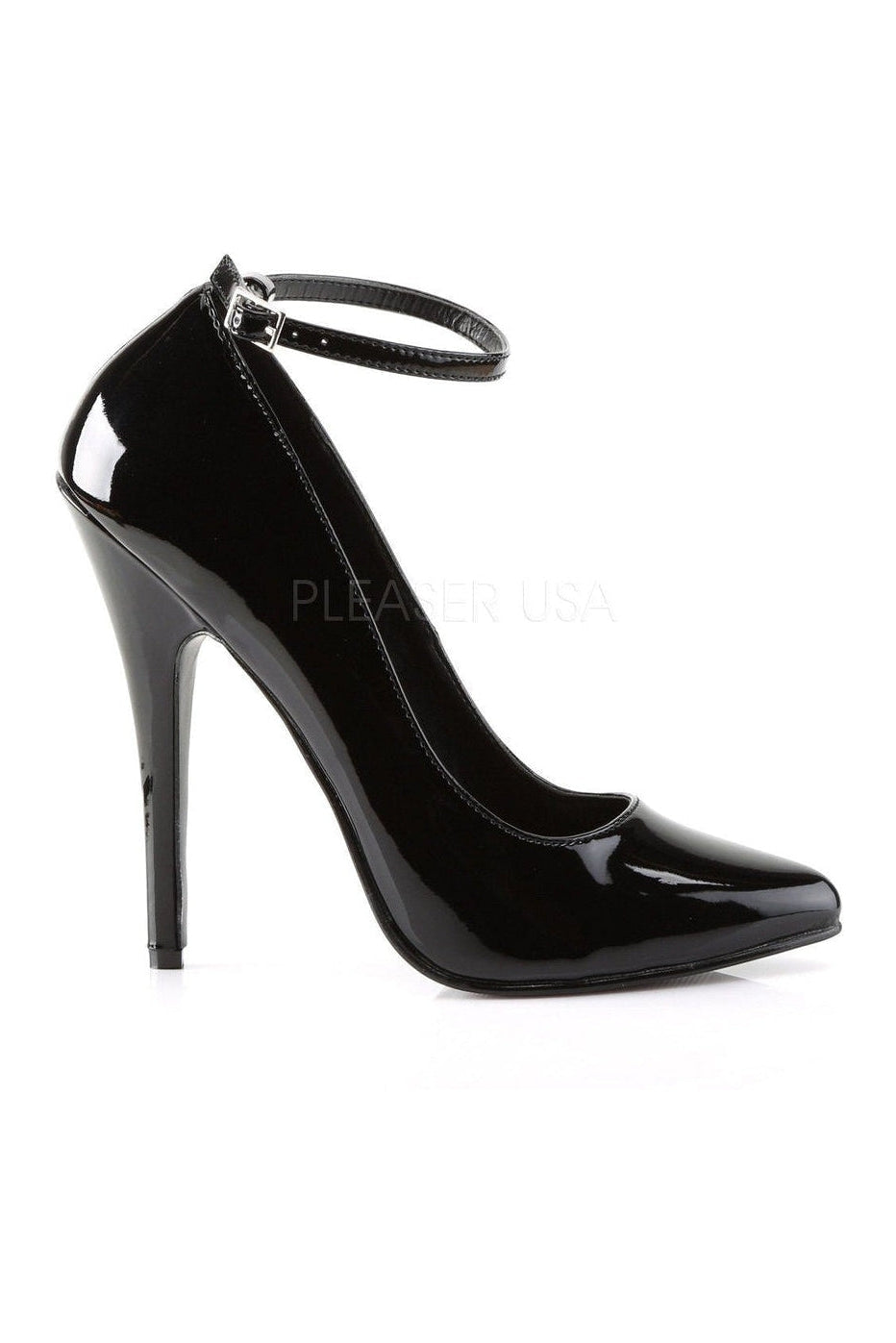 DOMINA-431 Pump | Black Patent-Pumps- Stripper Shoes at SEXYSHOES.COM