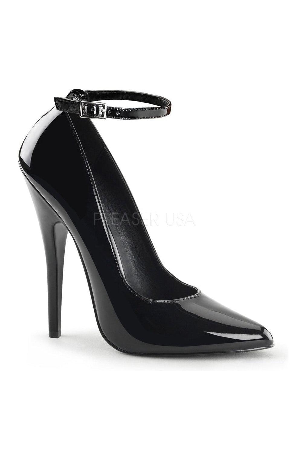 DOMINA-431 Pump | Black Patent-Pumps- Stripper Shoes at SEXYSHOES.COM