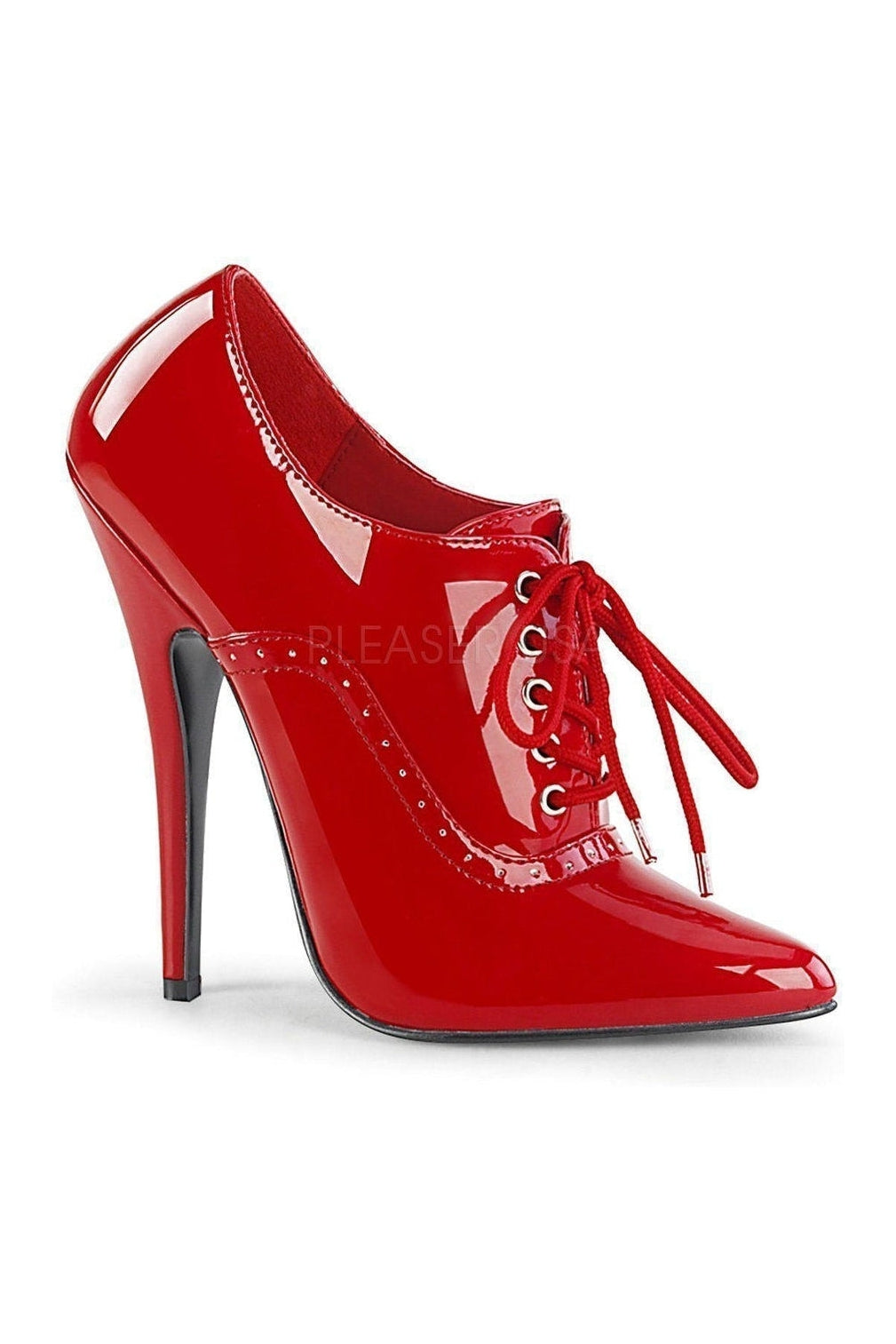 DOMINA-460 Ankle Bootie | Red Patent-Ankle Boots- Stripper Shoes at SEXYSHOES.COM