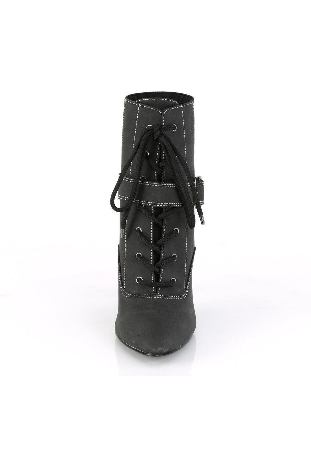 DREAM-1022 Ankle Boot | Black Faux Leather-Ankle Boots-Pleaser Pink Label-SEXYSHOES.COM