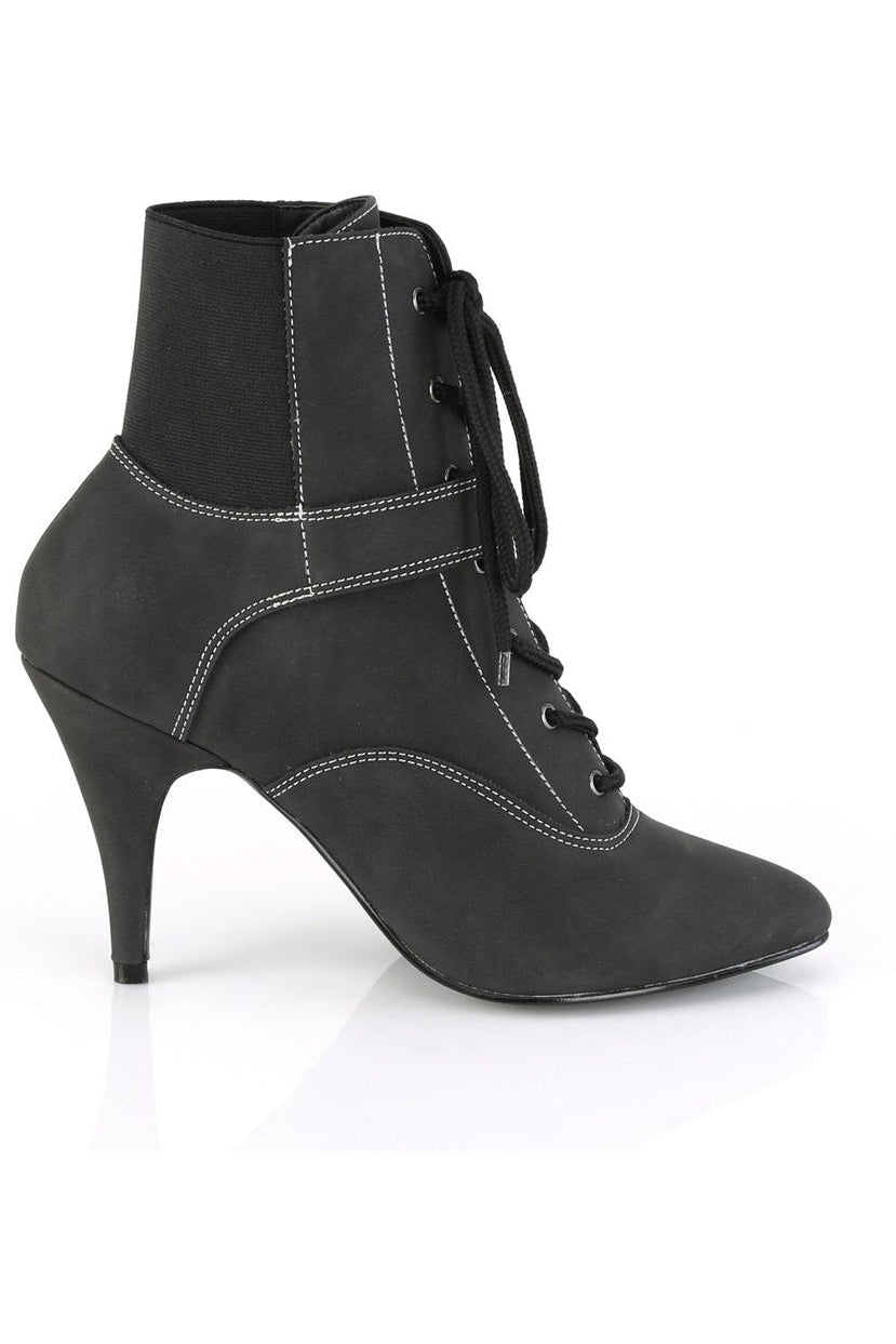 DREAM-1022 Ankle Boot | Black Faux Leather-Ankle Boots-Pleaser Pink Label-SEXYSHOES.COM