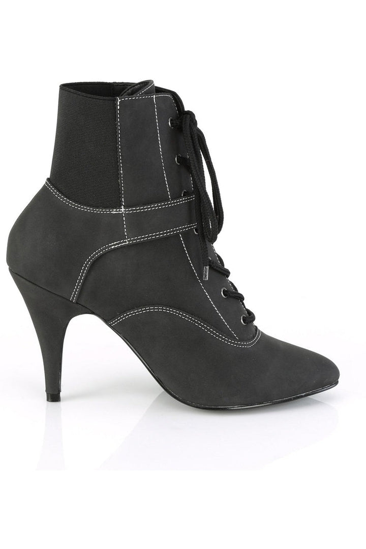 DREAM-1022 Ankle Boot | Black Faux Leather-Ankle Boots-Pleaser Pink Label-SEXYSHOES.COM