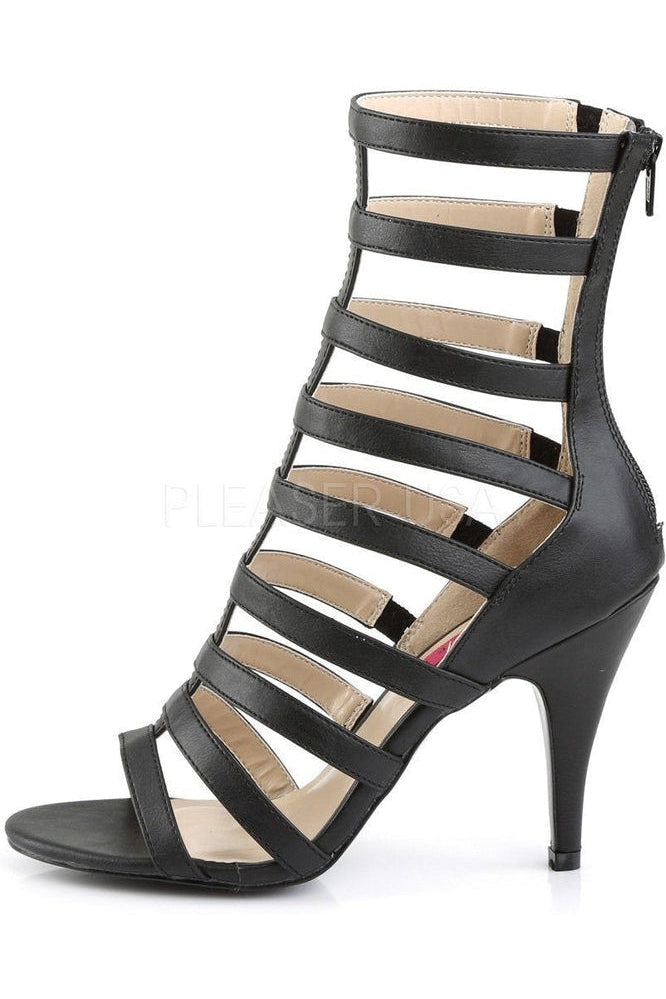 DREAM-438 Ankle Boot | Black Faux Leather-Pleaser Pink Label-Ankle Boots-SEXYSHOES.COM