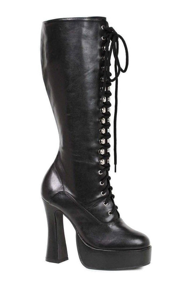 Ellie Shoes EASY Knee Boot in Black Faux Leather from SexyShoes.com