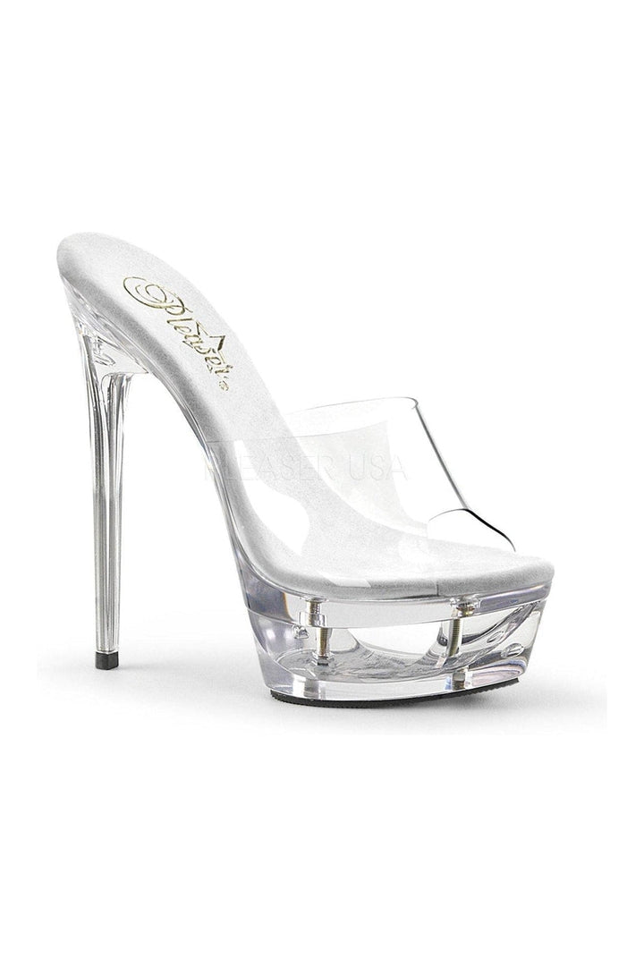 ECLIPSE-601 Platform Slide | Clear Vinyl-Pleaser-Clear-Slides-SEXYSHOES.COM