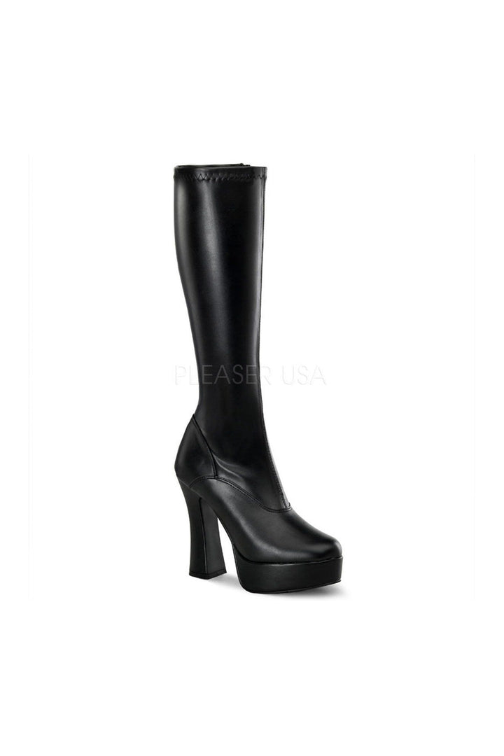 Pleaser Black Knee Boots Platform Stripper Shoes | Buy at Sexyshoes.com