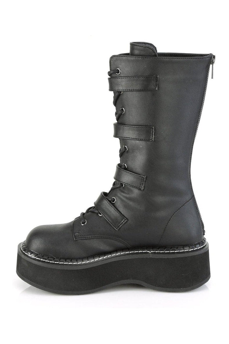 EMILY-322 Knee Boot | Black Faux Leather-Knee Boots-Demonia-SEXYSHOES.COM