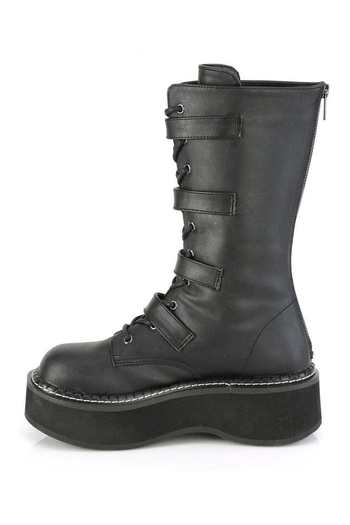 EMILY-322 Knee Boot | Black Faux Leather-Knee Boots-Demonia-SEXYSHOES.COM