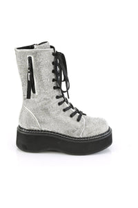Demonia EMILY-362 Knee Boot in Silver Faux Leather