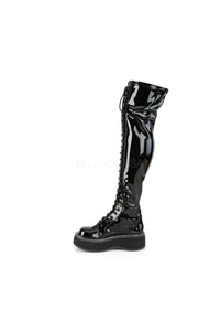 Demonia EMILY-375  Thigh Boot in Black Patent