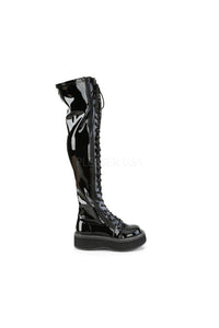 Demonia EMILY-375  Thigh Boot in Black Patent