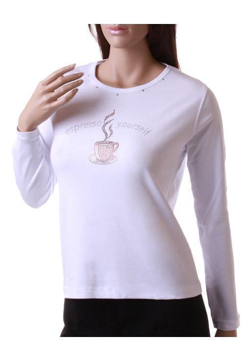 Espresso Yourself T-White-Luba Fashion-White-Sale Clothing-SEXYSHOES.COM