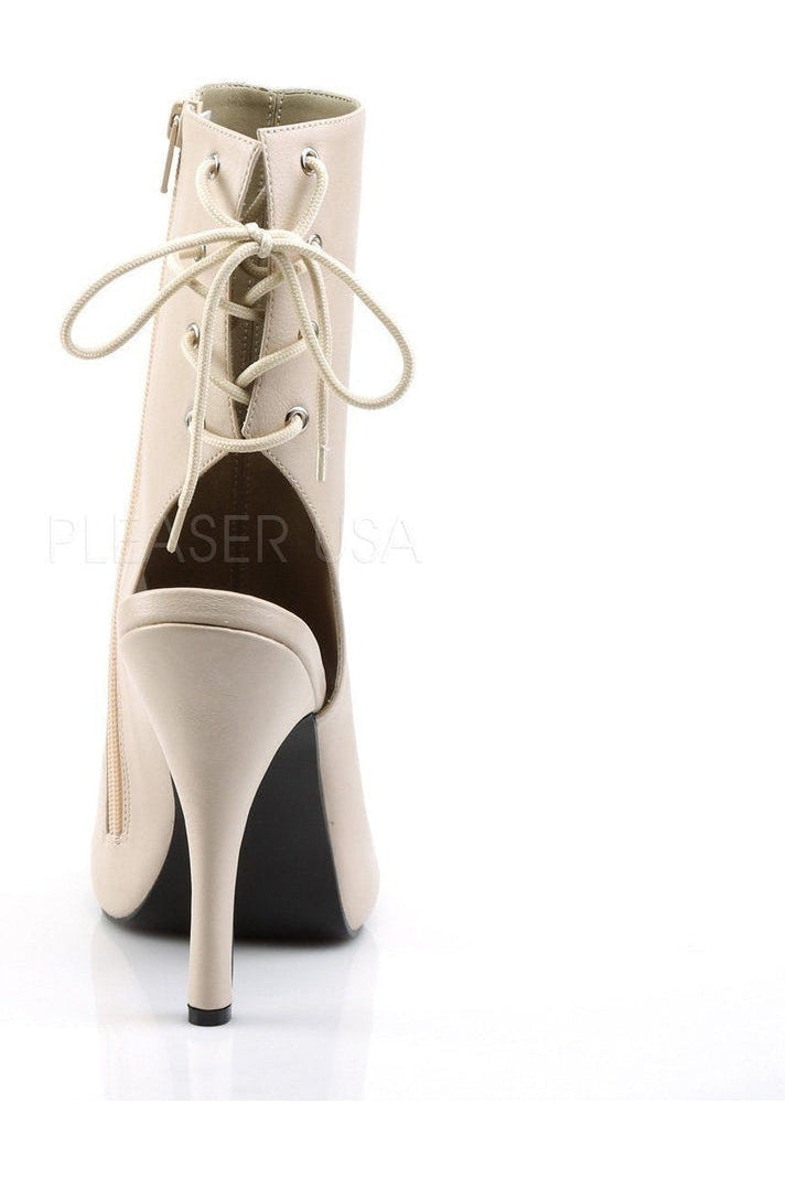 EVE-102 Ankle Boot | Bone Faux Leather-Pleaser Pink Label-Ankle Boots-SEXYSHOES.COM