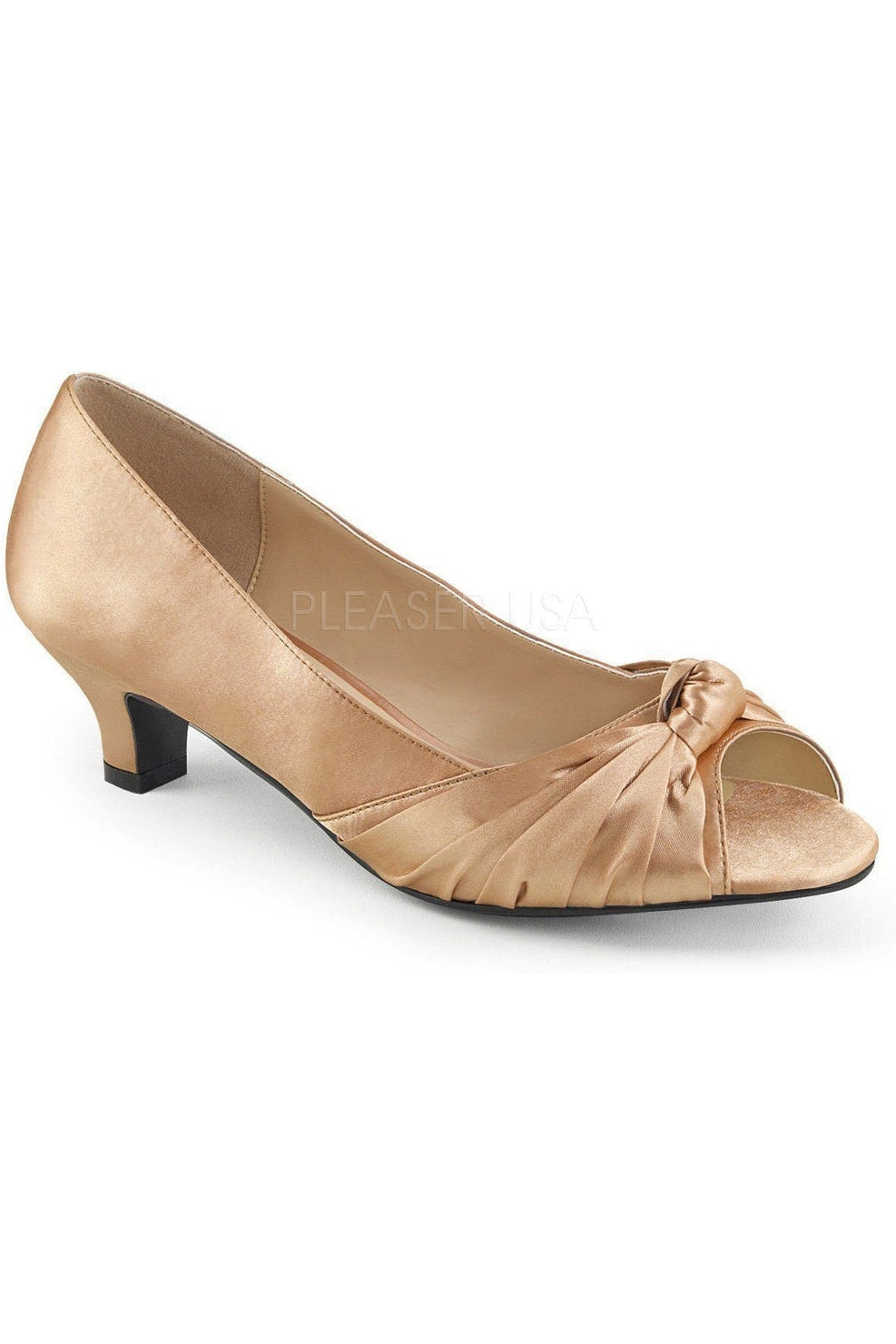 FAB-422 Pump | Blush Genuine Satin-Pleaser Pink Label-Gold-Pumps-SEXYSHOES.COM