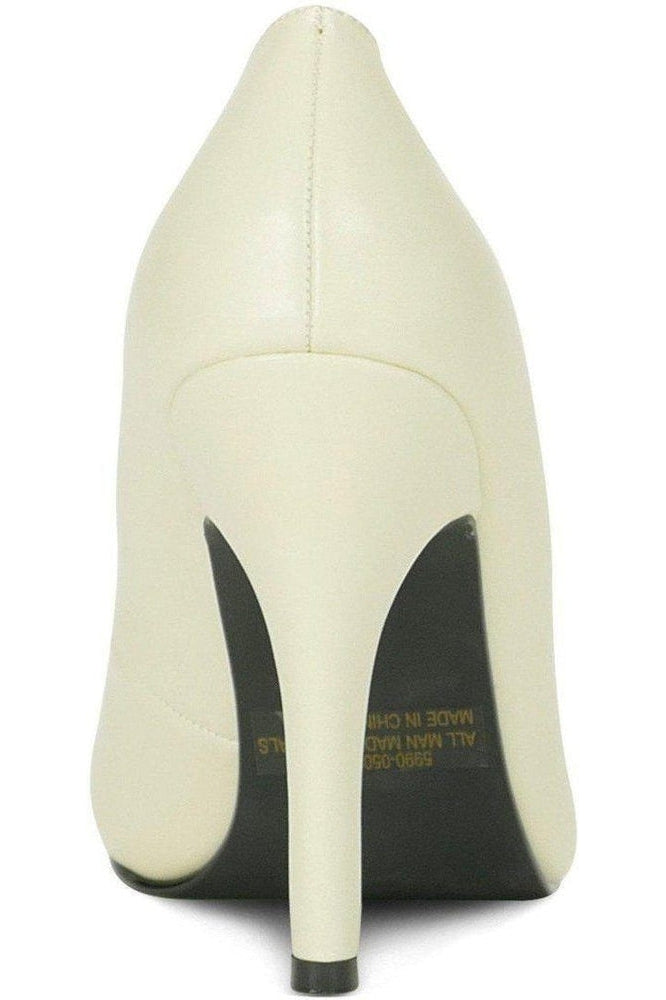 Fashionable Pump | Bone Faux Leather-Sexyshoes Brand-Pumps-SEXYSHOES.COM