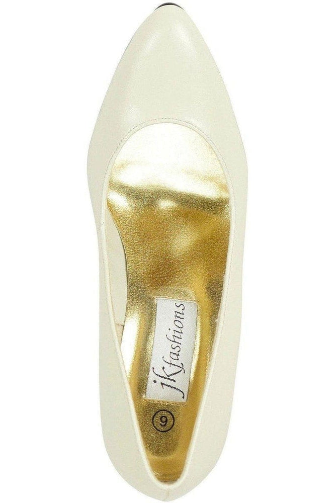 Fashionable Pump | Bone Faux Leather-Sexyshoes Brand-Pumps-SEXYSHOES.COM