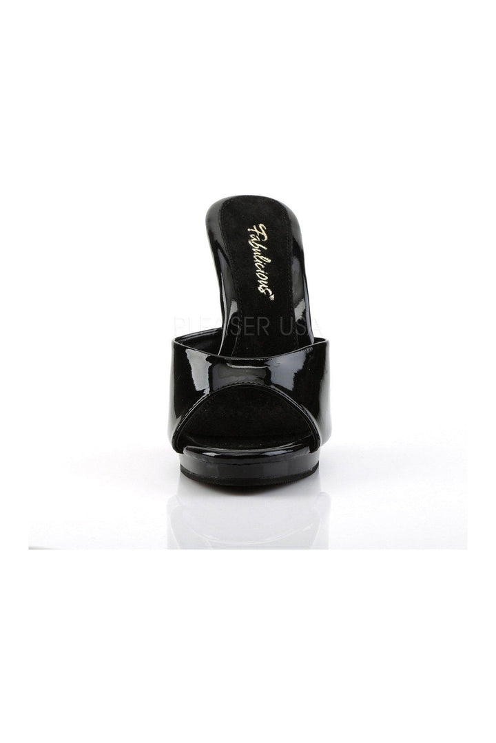 FLAIR-401-2 Platform Slide | Black Patent-Fabulicious-Slides-SEXYSHOES.COM