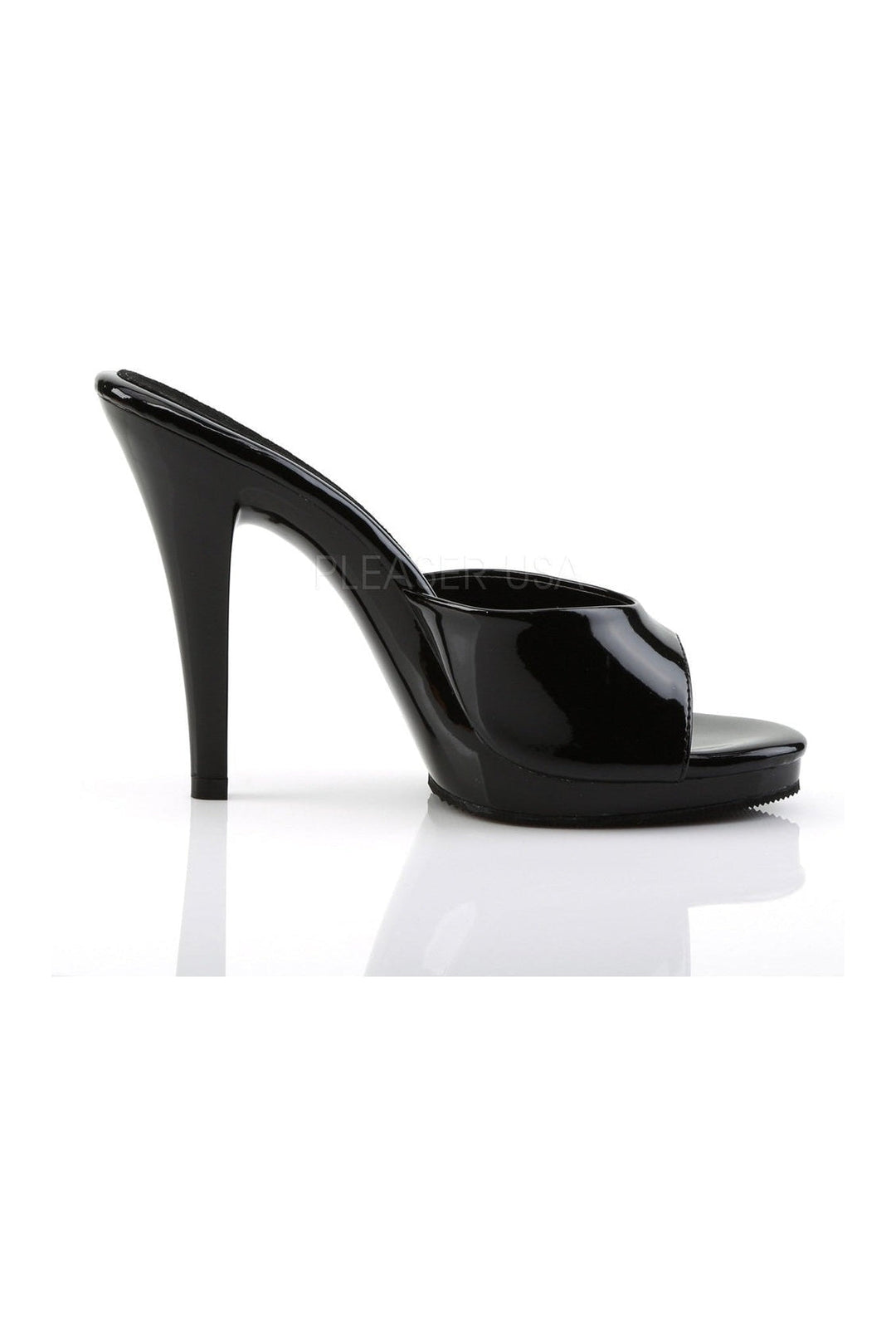 FLAIR-401-2 Platform Slide | Black Patent-Fabulicious-Slides-SEXYSHOES.COM