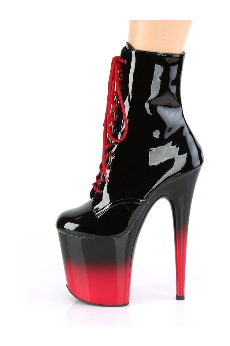 Pleaser FLAMINGO-1020BR-H Exotic Boot in Black Patent