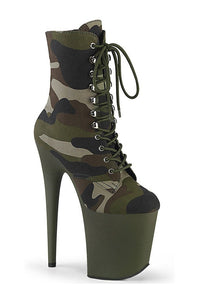 Pleaser FLAMINGO-1020CAMO Exotic Boot in Kahki Fabric from SexyShoes.com