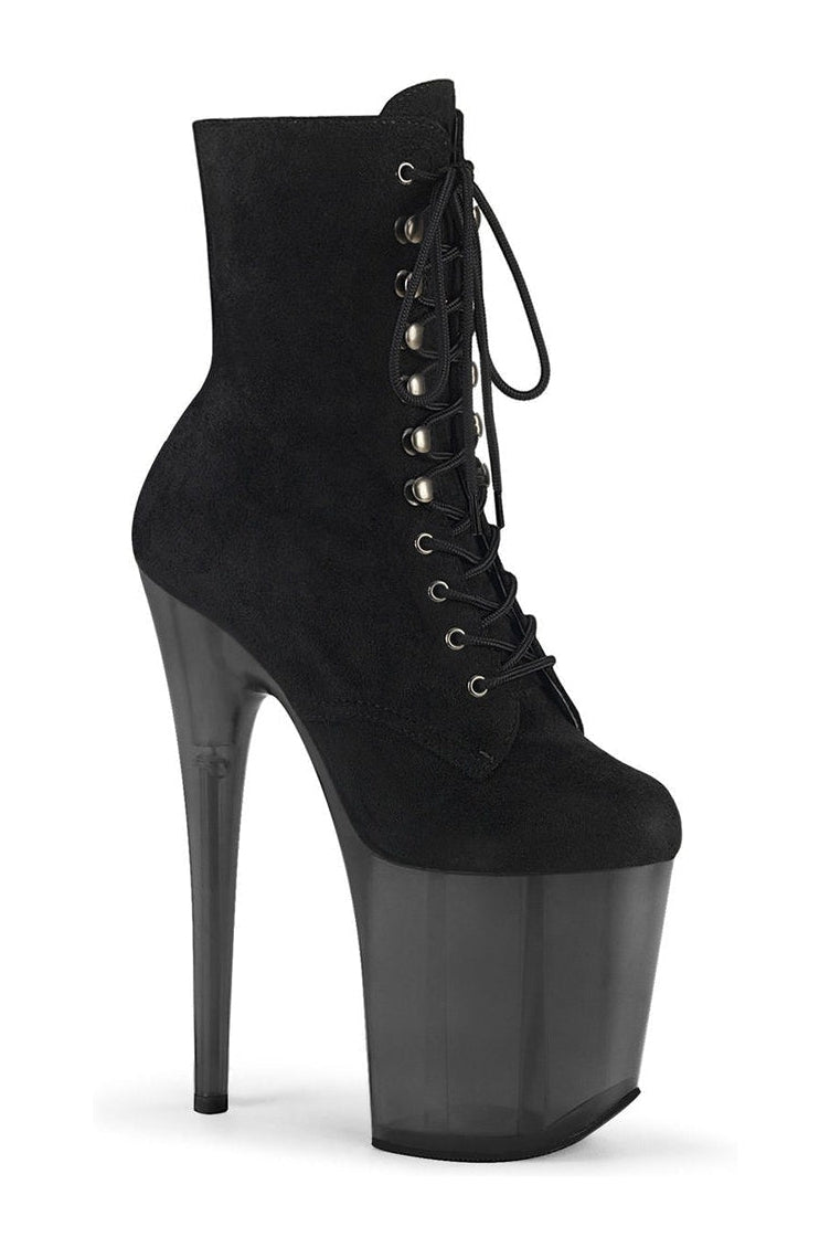Pleaser FLAMINGO-1020FST Exotic Boot in Black Faux Suede from SexyShoes.com