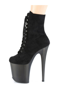 Pleaser FLAMINGO-1020FST Exotic Boot in Black Faux Suede