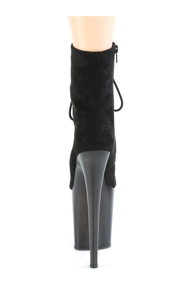 Pleaser FLAMINGO-1020FST Exotic Boot in Black Faux Suede