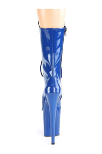 Pleaser FLAMINGO-1050 Exotic Boot in Blue Patent