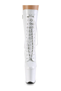 Pleaser FLAMINGO-1050 Exotic Boot in White Patent