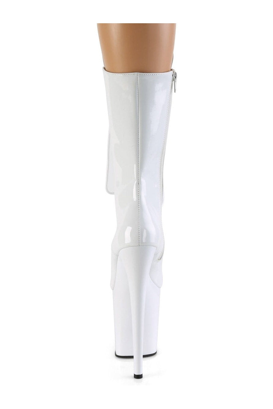 Pleaser FLAMINGO-1050 Exotic Boot in White Patent